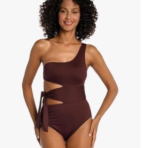 La Blanca Island Goddess Side-Tie Cutout One Shoulder Swimsuit 12